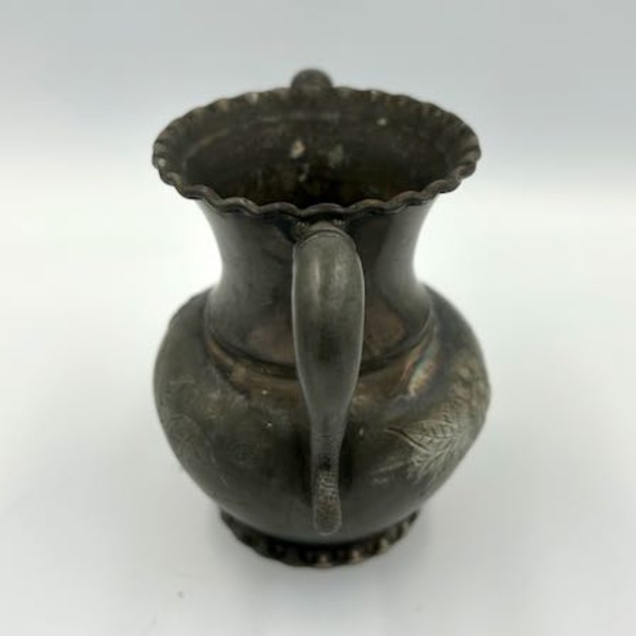 Antique Wilcox Silverplate Quadruple Plate Vase Urn 4" Snake-Scale Handles - Picture 8 of 10